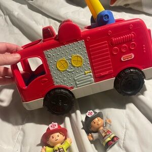 Fisher-Price Red and Gray Fire Truck with Figures